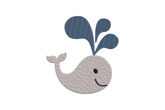 Baby Whale Embroidery Design