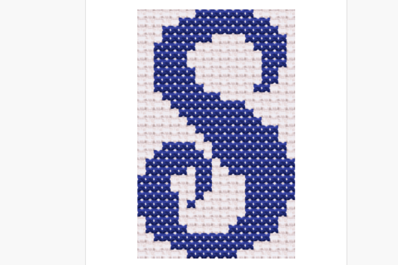 Handwritten Letter S Cross Stitch Patter