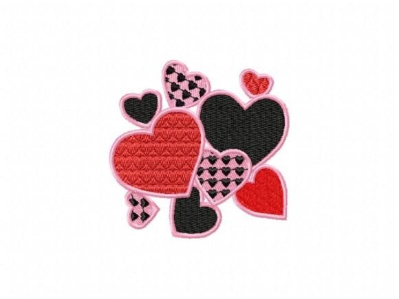 Hearts: A Vibrant Embroidery Design